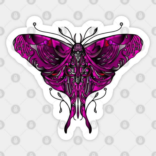 Pink natura butterfly Sticker by jen28